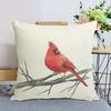 Farmhouse Summer Pillow Covers 18x18 Inch Bird Decorative Outdoor Square Linen Pillowcase Cushion Case for Sofa Couch