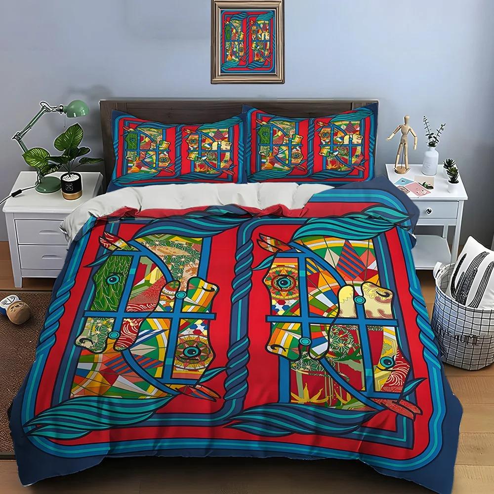 Retro Horse Harness Art Print Bedding Set 1 Duvet Cover 1/2 Pillowcases Adult and Children Bedding Set Luxury Gifts