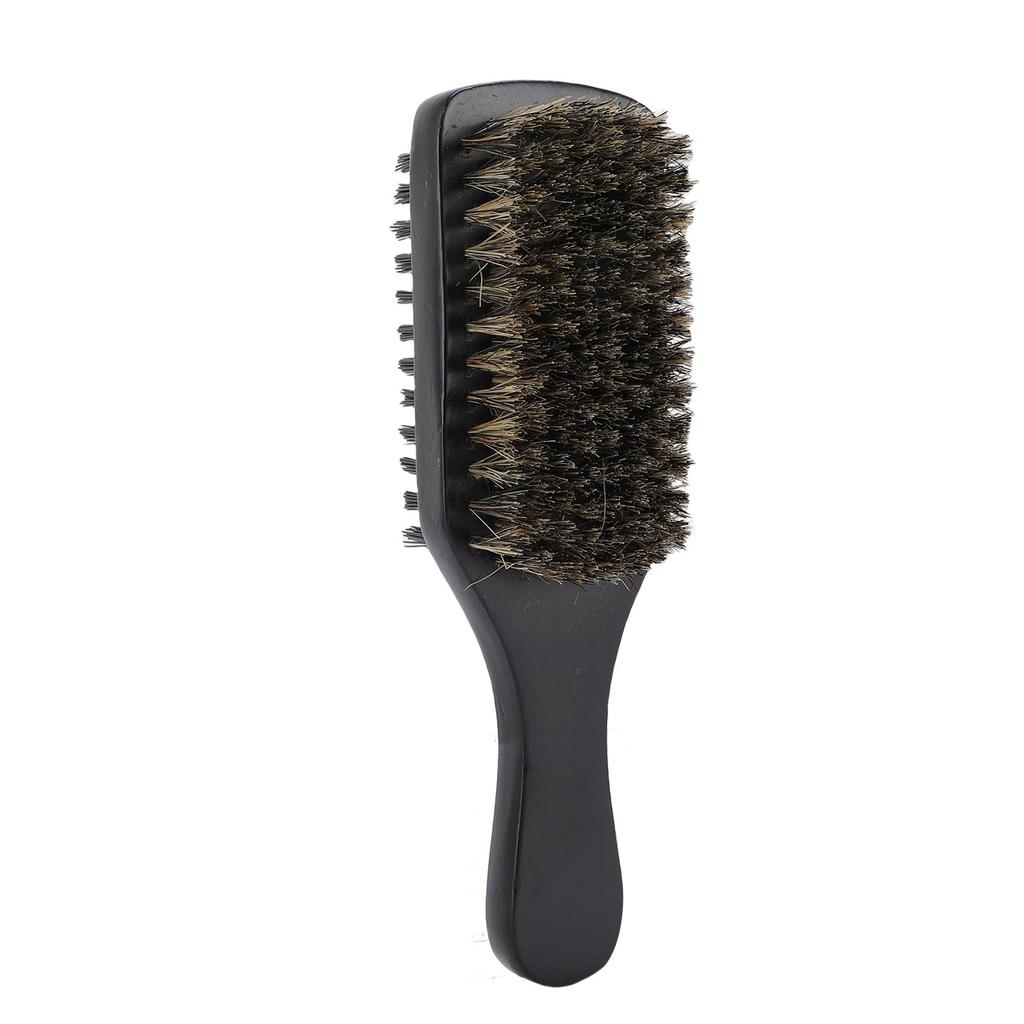 Double Sided Beard Brush Portable Ergonomic Wooden Handle Beard Grooming Brush for Men