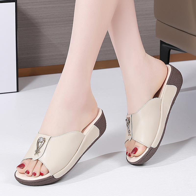 

Summer Women s Thick Soled Sandals Solid Color Home Sandals Women s Slippers Plus Size