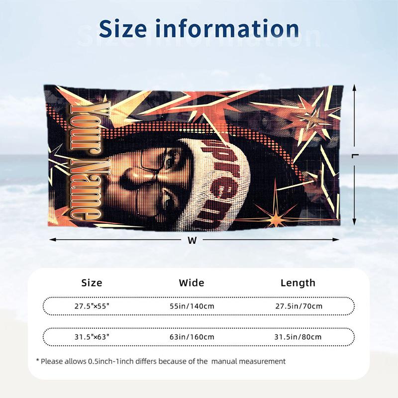 Billie Eilish Beach Towel, Personalized Custom Name Text, Quick Dry Large Absorbent Towel For Beach Pool