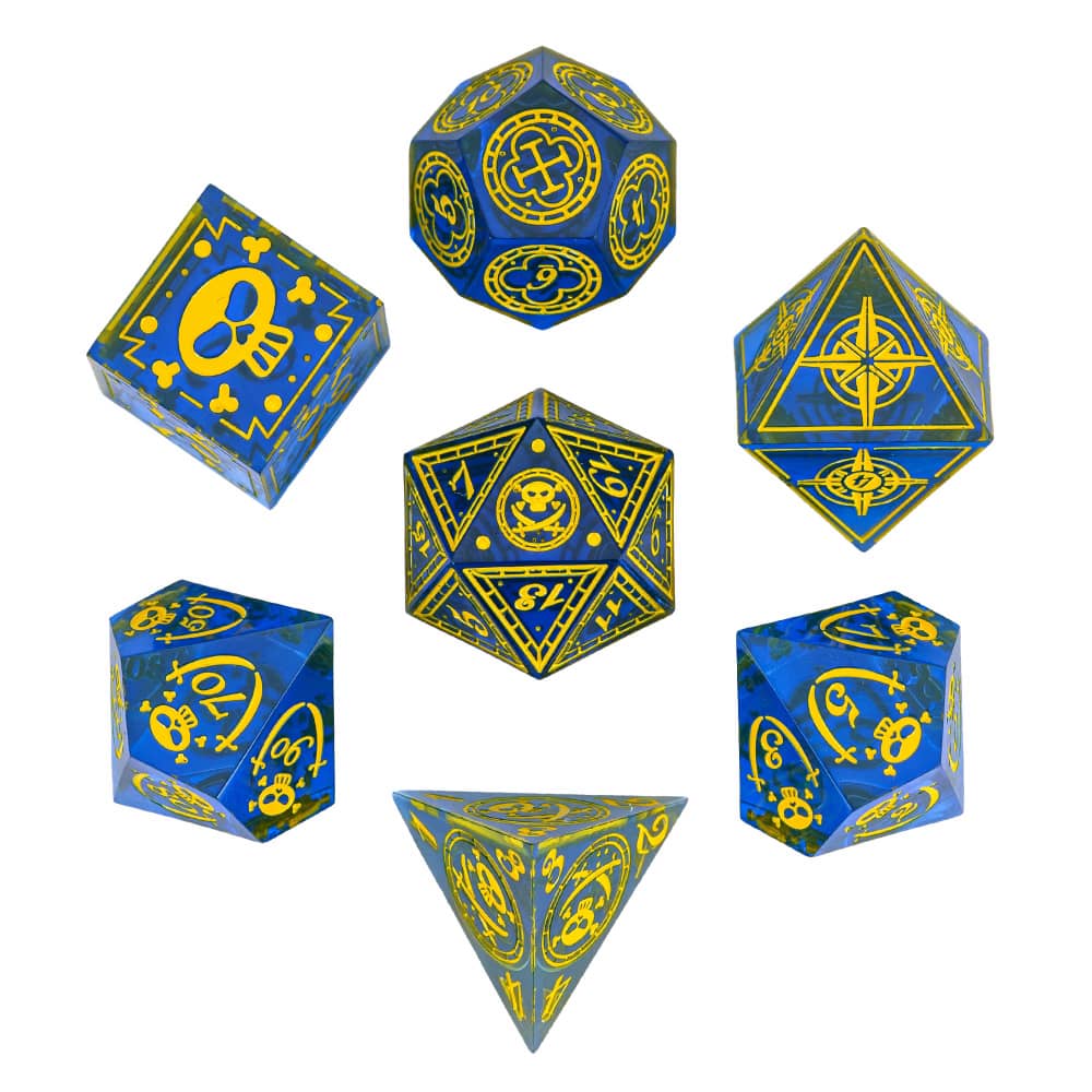 Cusdie Unique DND Dice Sharp Edges D4 D6 D8 D10 D% D12 D20 Polyhedral Dice Set for Dungeons&Dragons Tabletop Role Playing Games