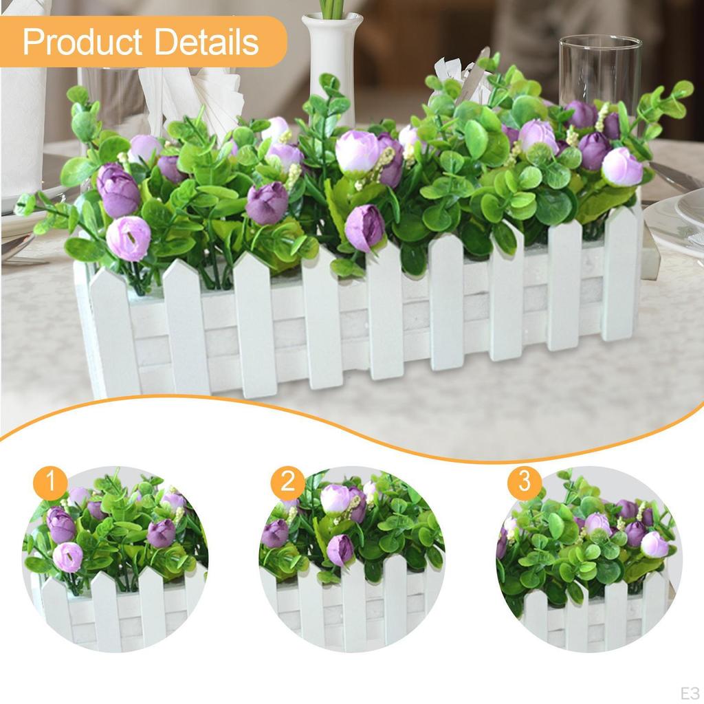 Artificial Flower Plant Desk Ornament Crafts Easy Maintenance Table Centerpiece Fake for