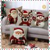Cartoon Santa Snowman Elk Sofa Cushion Cover Merry Christmas Pillow Case  Home Bed Car Decor