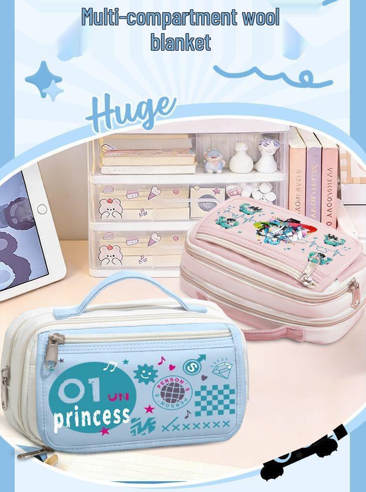 Astuccio Grande Capacità Hatsune Miku per Studenti e Ragazze - Borsa Portatile