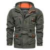 Men's Casual Autumn Winter Long Sleeve Hooded Zipper Outdoor Waterproof Jacket