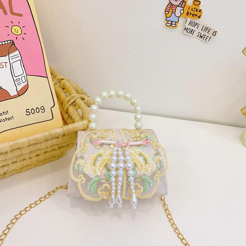Sweet & Stylish Pearl Handbag for Girls – Cute Ancient Style Coin Purse & Crossbody Bag