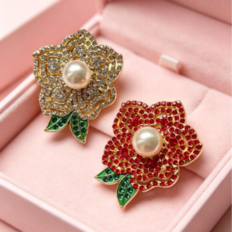 Trendy New Flowers Women Brooch Luxurious High-End Floral Pearl Pins Fashion Female Party Coat Dress Scarf Accessories Jewelry