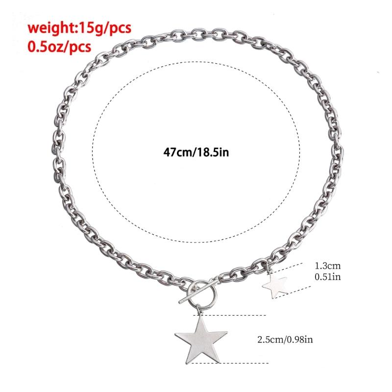 Collarbone Chain Temperament Simple Metal Five-pointed Star Necklace Bracelets