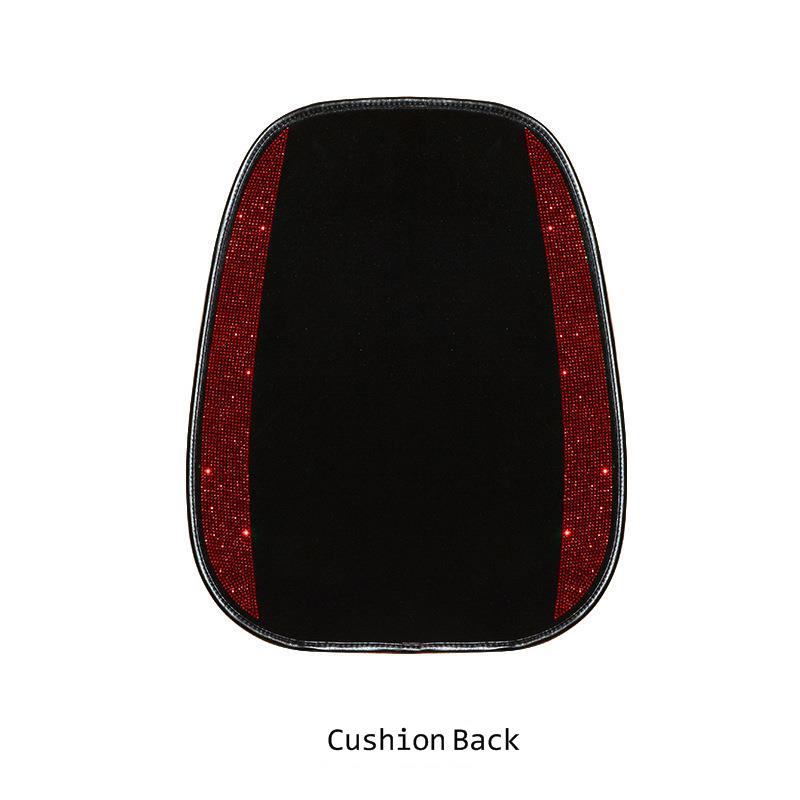 Autositzbezug-Set, Bling-Innenzubehör für Frauen, Diamant-Kopf-Rückenlehnenkissen-Schutz, Rücksitz-Schutzpolster
