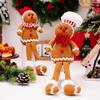 Gingerbreads Man Ornament with Dangling Legs Handmade Window Display Adorment Christmas Tree and Home Decoration