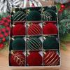 12pcs White Red Green Painted Christmas Pendant Ball  Hotel Office Decor