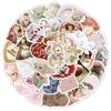 10/30/50pcs Ins Style Pink Coquette Cartoon Stickers Cute Aesthetic Sticker Scrapbooking Suitcase Phone Case Kawaii Girl Decals