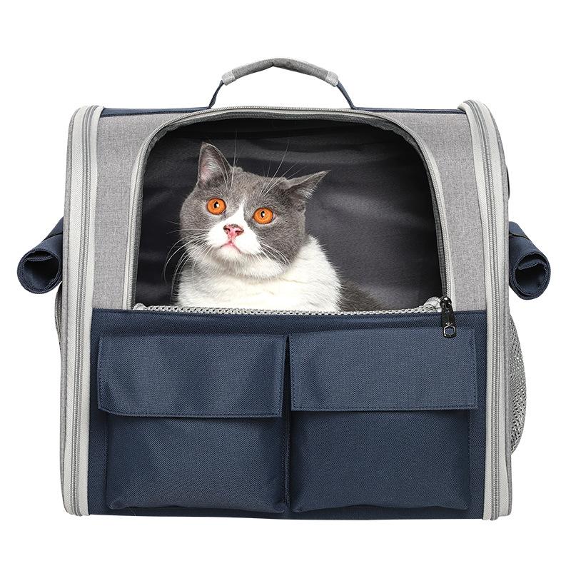 Cat bag for outdoor portable pet bag, breathable cat backpack for outdoor travel, foldable backpack for cats, pet supplies