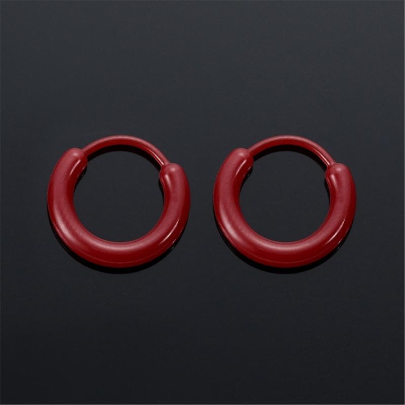 Orecchini a clip colorati in resina per piercing all'orecchio Cerchi leggeri Orecchini per uso quotidiano Accessori moda per ragazze