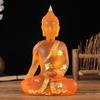 Gjennomsiktig sittende Buddha-statue Zen-gest Thai Buddha-harpiksfigur Skulptur Hjemmekontor Feng Shui dekorasjon Ornament