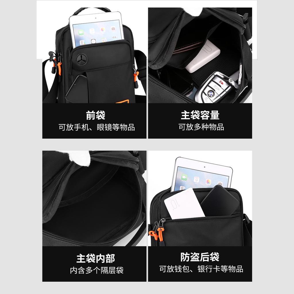 Einfache und geräumige Umhängetasche, lässige Umhängetasche aus Oxford-Gewebe, mehrlagige Kassierstandtasche, Herren-Schultertasche.