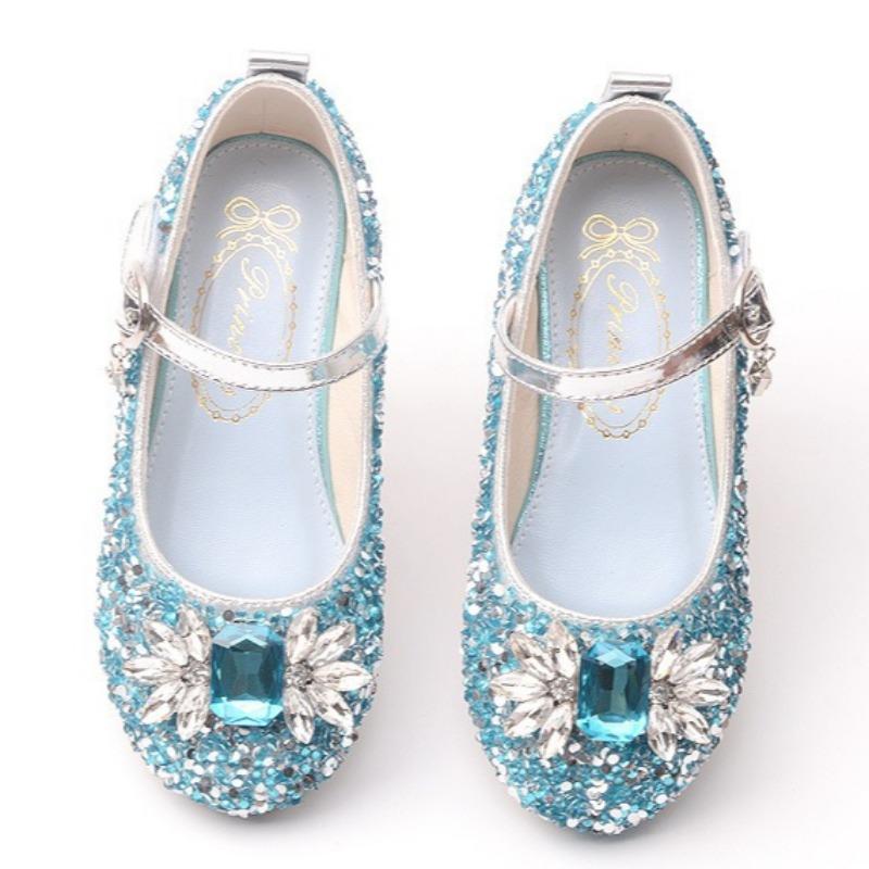 Mädchen Modische Prinzessin Schuhe Kinder Kristallschuhe mit Kleid Performance Schuhe Laufsteg Weichsohlige Kleine Lederschuhe