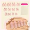 Multiple Style False Nail French Design Gold Trim Bows Detail Almond Shape Comfortable Artificial Nail for Women