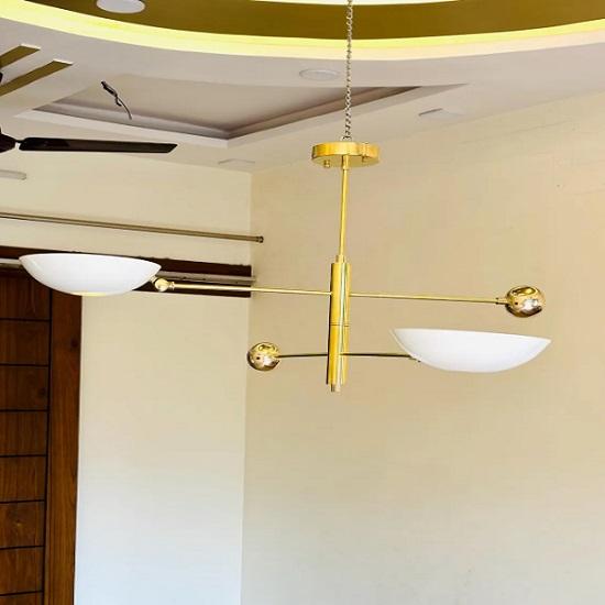 2 Pendant Light | Antique Brass Sputnik Chandelier Light | Mid Century Brass Modern Ceiling | Custom Kitchen Light Fixture