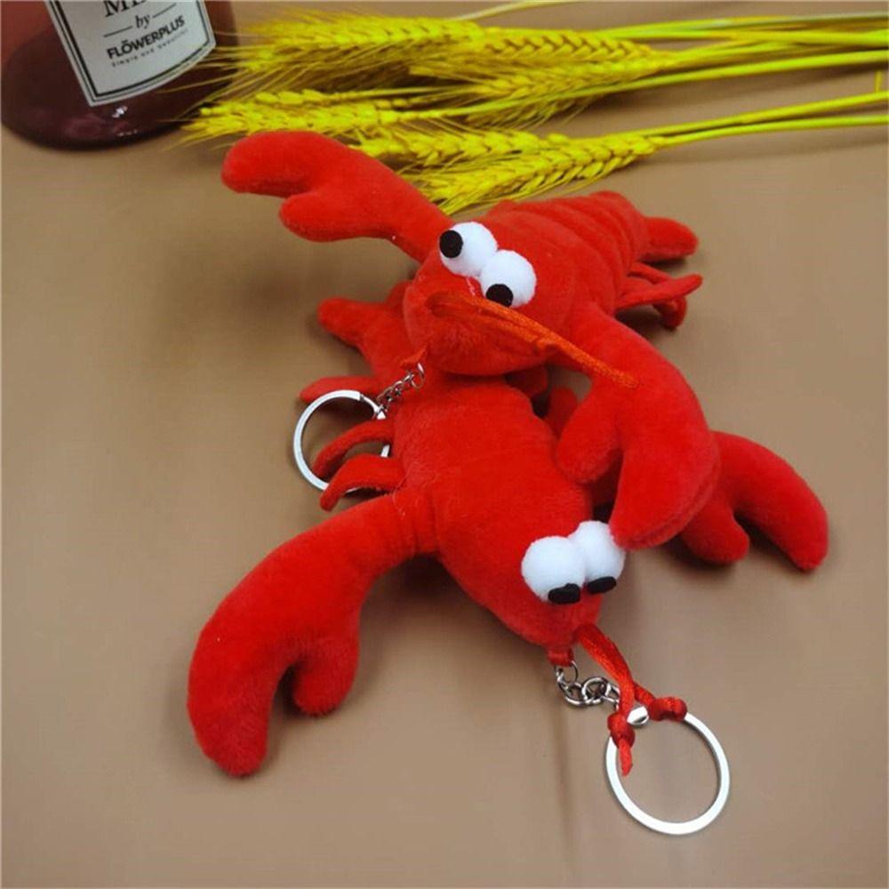 Car Key Accessories Crayfish Pendant Prop Keyring Bag Pendant Stuffed Keychain Plush Toy Keychains