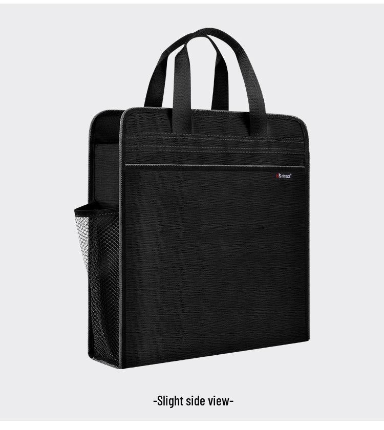 Waterproof Oxford Cloth A4 Document Tote Bag with Double Layers for Conference and Study
