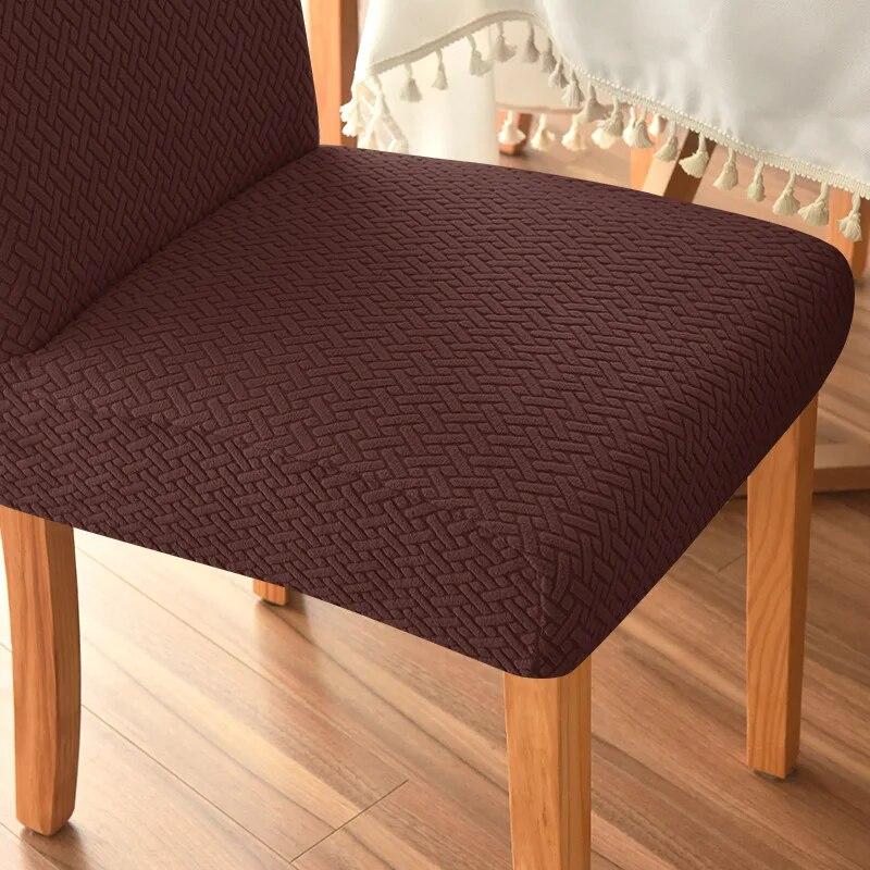 Dining Chair Cover Jacquard Spandex Slipcover Protector Case Stretch for Kitchen Chair Seat Hotel Banquet Elastic
