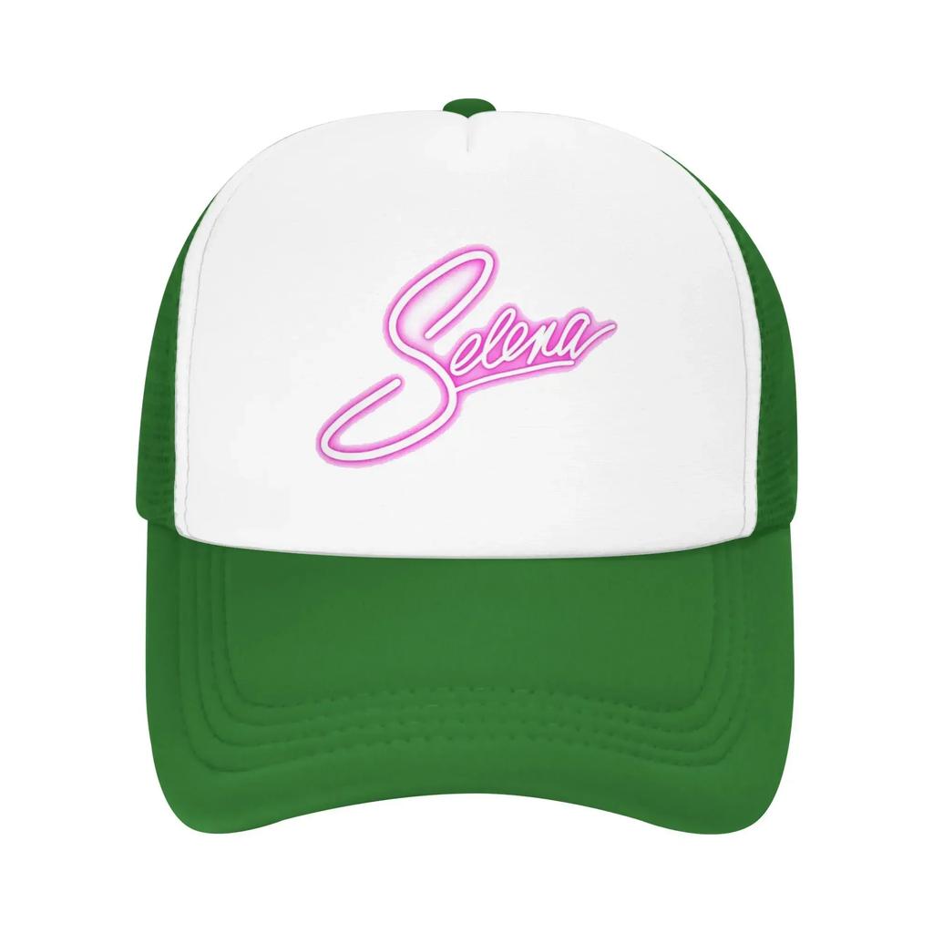 Romantic Pink White Selena Font Perfect Selena Quintanilla Mesh Baseball Caps Women Summer Male Hunting Hat Fishing Trucker Cap