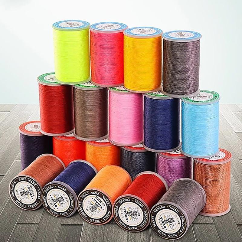 120yds/Roll Polyester Sewing Thread for Hand Stitching 0.55mm Round Waxed Thread Beading Cords Thread for Jewelry Making