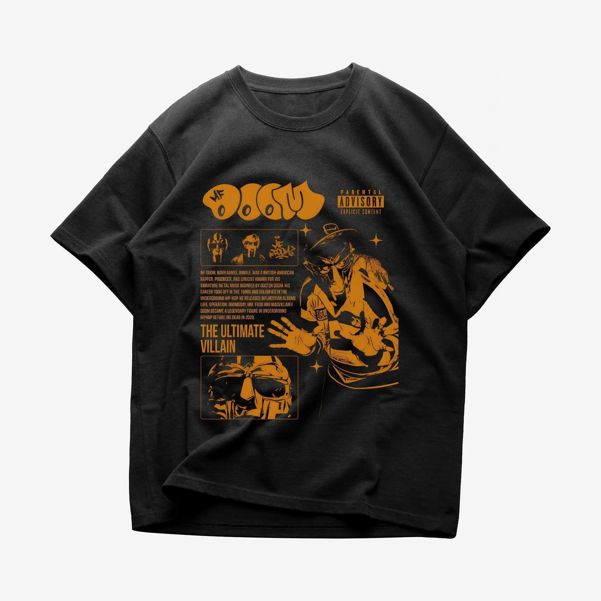 

2025 Summer MF Doom TShirt Rap Music Madvillainy Demos Album MF Doom Merch Unisex Rapper Breathable Clothing Y2k S