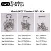 10 Stück Augenbrauen Piercing Schmuck Labret Lippenstecker G23 Titan Septum Piercing Nasenring C-Stab Körperschmuck Für Frauen