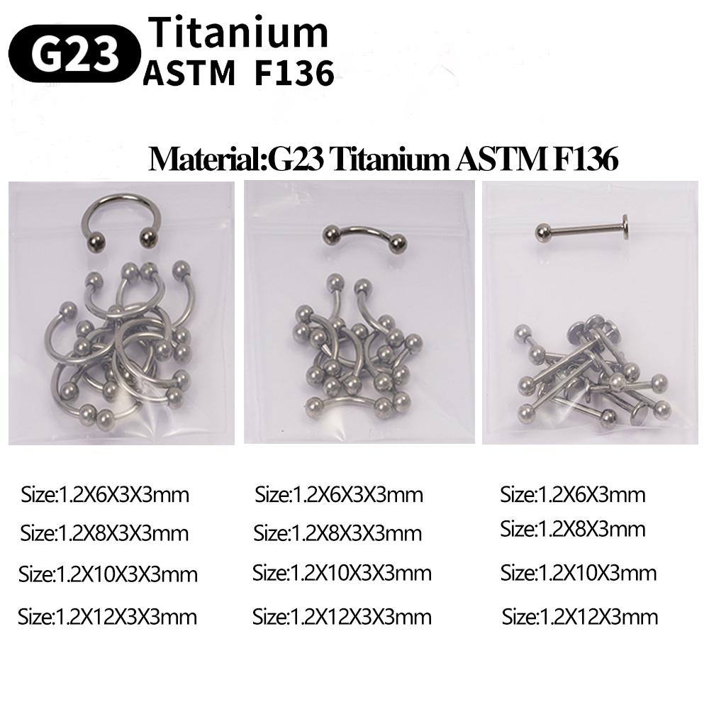 10 Stück Augenbrauen Piercing Schmuck Labret Lippenstecker G23 Titan Septum Piercing Nasenring C-Stab Körperschmuck Für Frauen