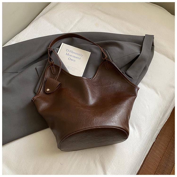 

Сумка великої місткості Ретро, Модна та Проста Одноплечова сумка, Нішева Сумка-тоут для поїздок на роботу кавовий