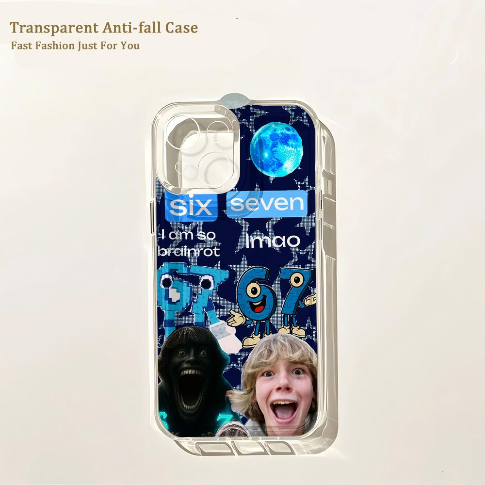 Phone Case For Bold Number 67 Graphic iPhone 17 16 16e 15 14 13 12 11 Mini Pro Max X XR XSMax 8 Air Plus Transparent Back Cover