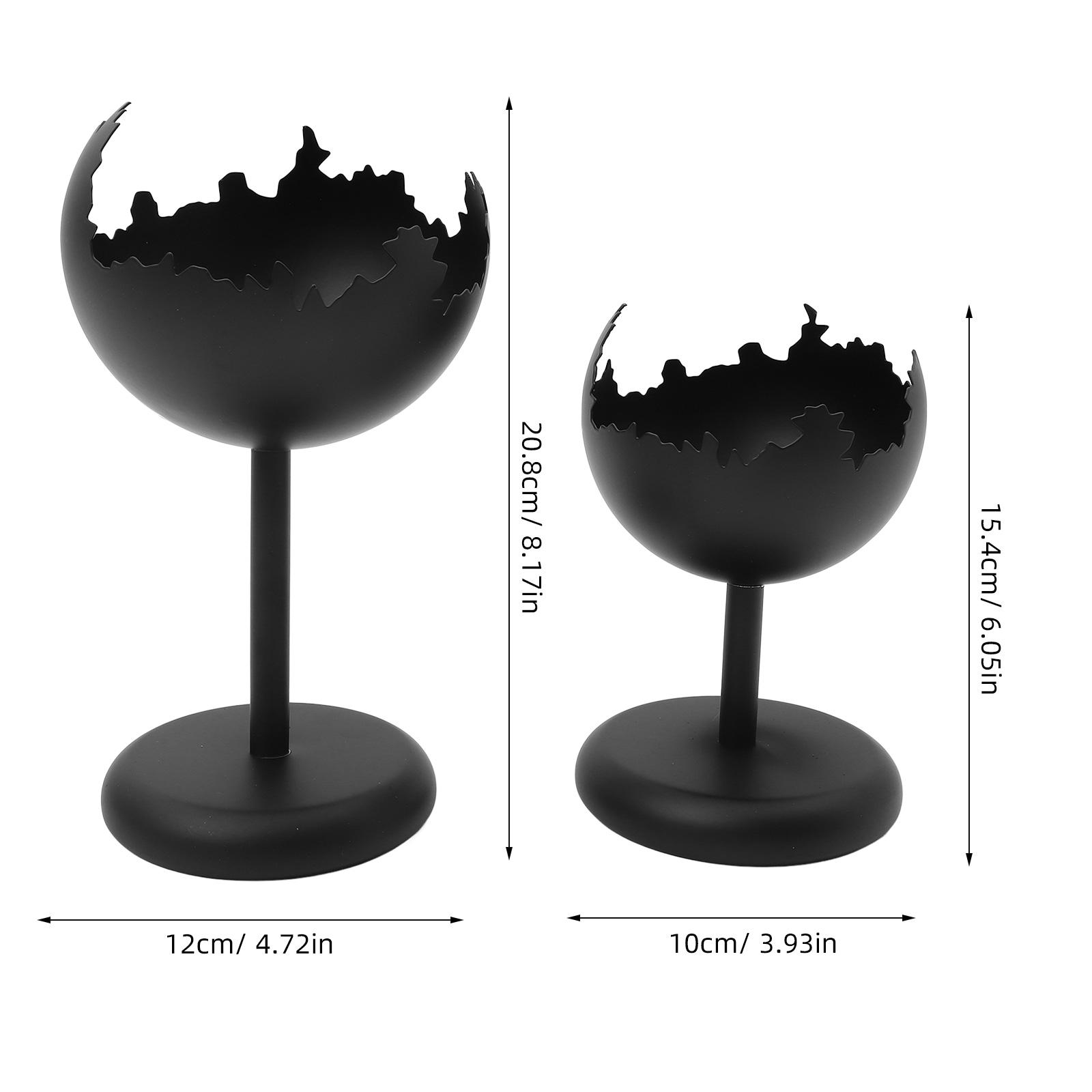 2 шт. Металлический подсвечник Винтажный железный подсвечник для настольного декора в помещении Свадебная вечеринка Украшение Подставка Декор для вечеринки чёрный