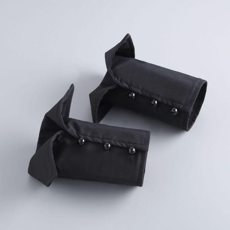 

Stacked Inner wear Women Fake Shirt Fake Cuff Shirts Oversleeve Sweater Suit Decorative Sleeve Half Gloves Short Sleeve Foldable Black One size