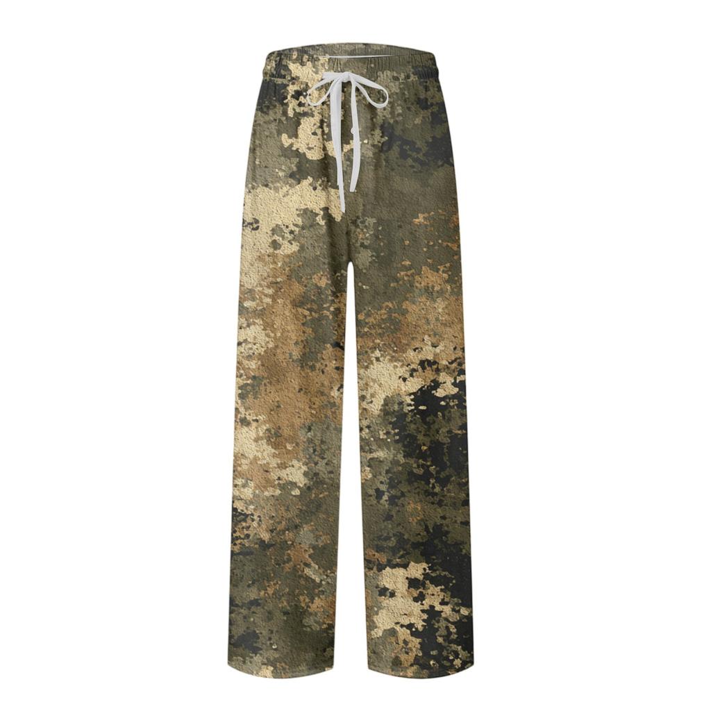 Men's Knitted Fashion Print Pocket Casual Pants Pajama Pants