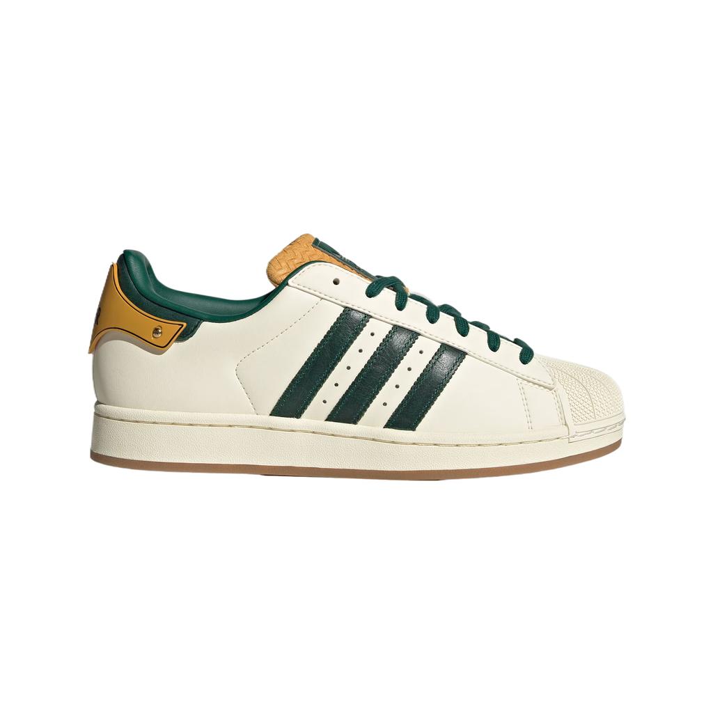 Adidas Originals Superstar 2 Leather Comfortable Versatile Fashion Trendy Low-Top Skate Shoes Unisex Sneakers White Green JQ6251