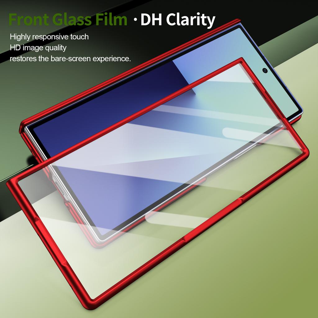 For Samsung Galaxy Z Flip 7 6 5 360° Alloy Rotating Stand Full Hinge Protection with Tempered Glass Phone Case