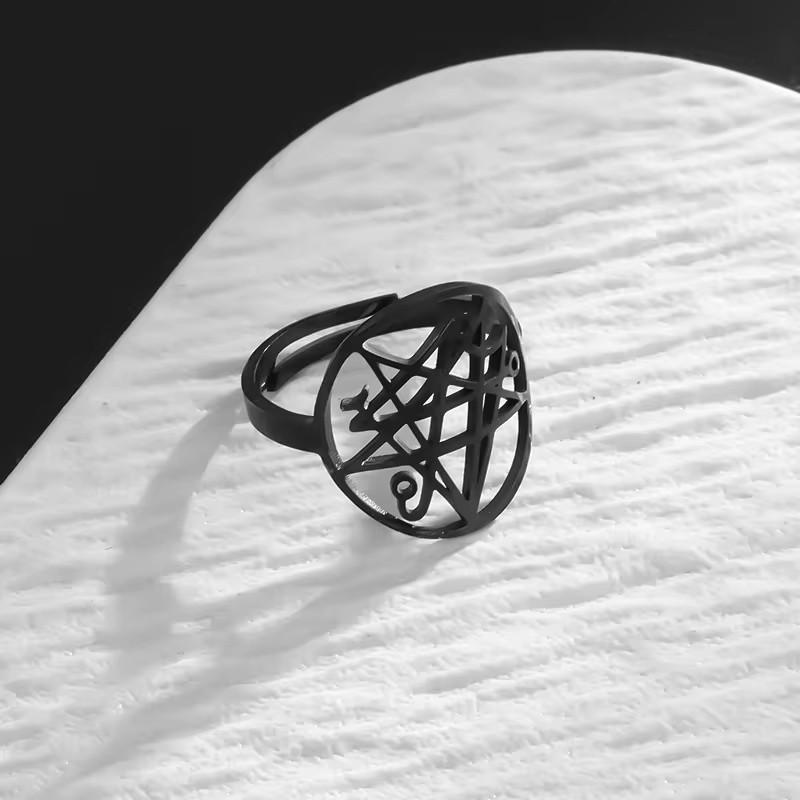 

Новое кольцо из нержавеющей стали с символом Книги Некроманта, нейтральный стиль, унисекс, универсальные модные аксессуары