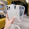 Small Fresh Application Infinix HOT60PRO Mobile Phone Case White Butterfly Flower MOTO G75 Transparent Glitter