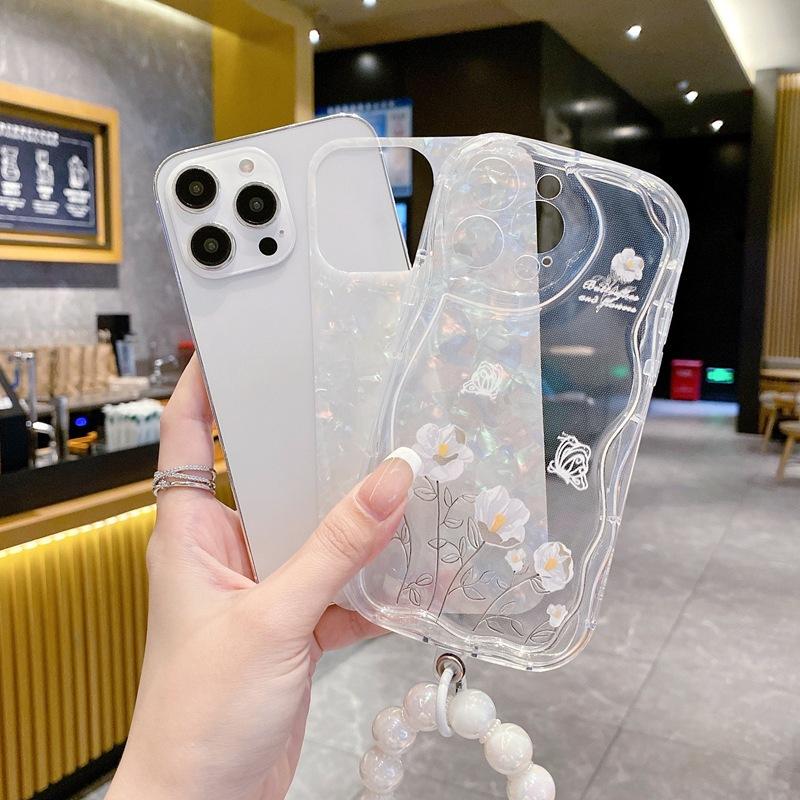 Small Fresh Application Infinix HOT60PRO Mobile Phone Case White Butterfly Flower MOTO G75 Transparent Glitter