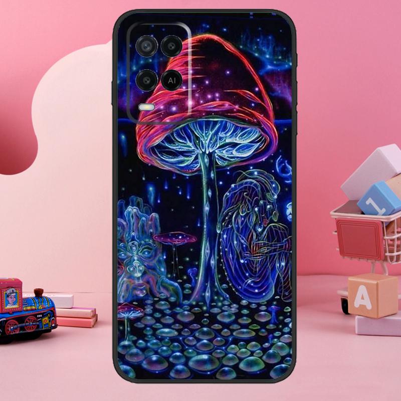 Weird Trippy Mushroom Case For Oppo A74 A94 A54 A17 A57 A77 A76 A16 A96 A18 A60 A80 A40 A38 A58 A78 A98 A15 A5 Pro