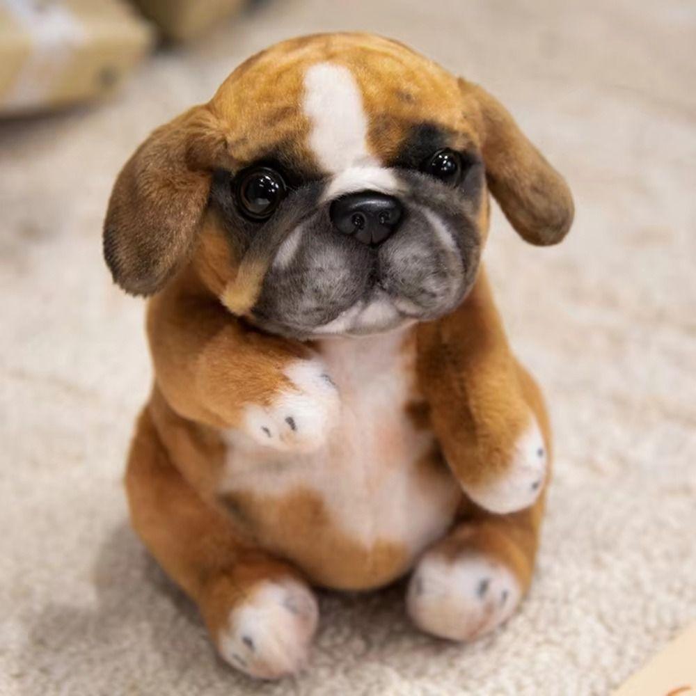 Simulation Puppy Plush Toys Cute Fluffy Plush Dog Doll Lovely Stuffed Poodle Pug Birthday Gift
