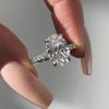 Women's 1 Carat Moissanite Ring: Pure Silver and Platinum Wedding Proposal Gift