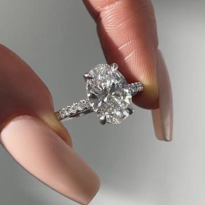 Women's 1 Carat Moissanite Ring: Pure Silver and Platinum Wedding Proposal Gift