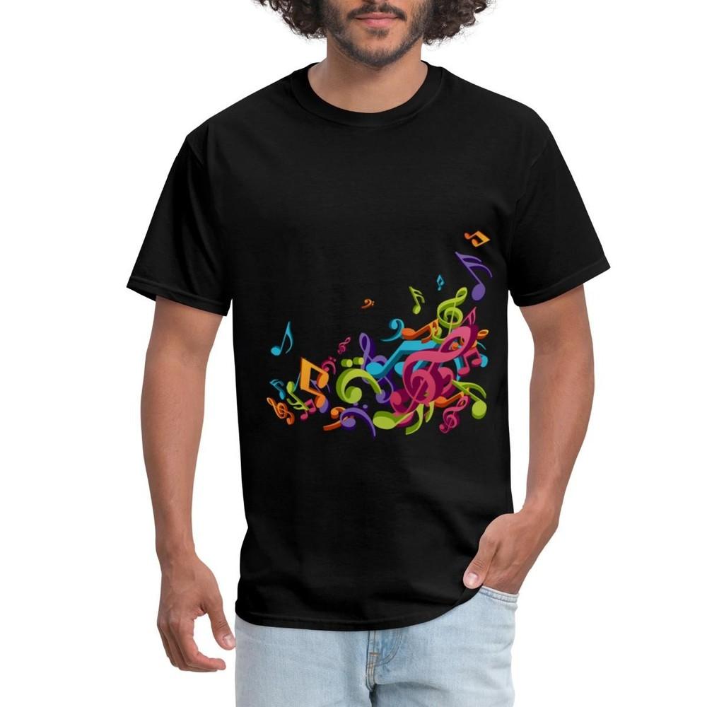 Music Notes Funky Multicolored Men s T-Shirt Unisex T-Shirt L
