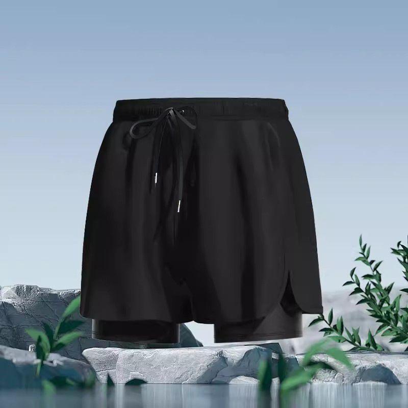 Summer Men s Swim Shorts Double-layer Anti-Stigma Swimming Beach Pants Sports Pants M