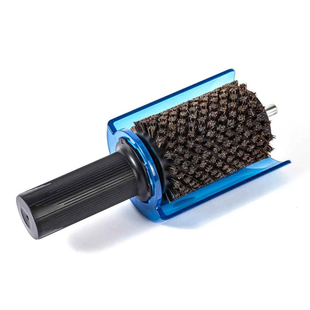 XCMAN Snowboard Rotary Brush Set 100mm and Horsehair Brushes with Single Shaft (4 Pieces, Length) - Nylon, Bronze, Cork, (Handle)