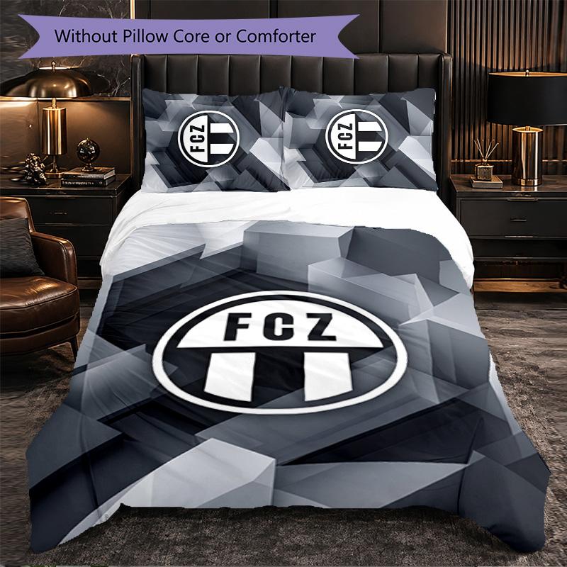 FC Zürich Themed Bedding 3Pcs Duvet Cover Set Decorative Bed Linen For Teen Room Home Decoration